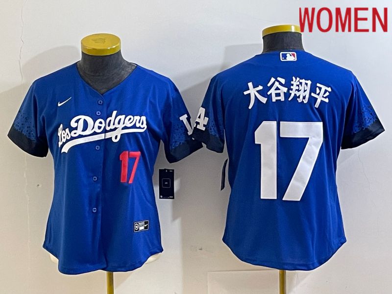 Women Los Angeles Dodgers 17 Ohtani Blue Nike Game MLB Jersey style 4